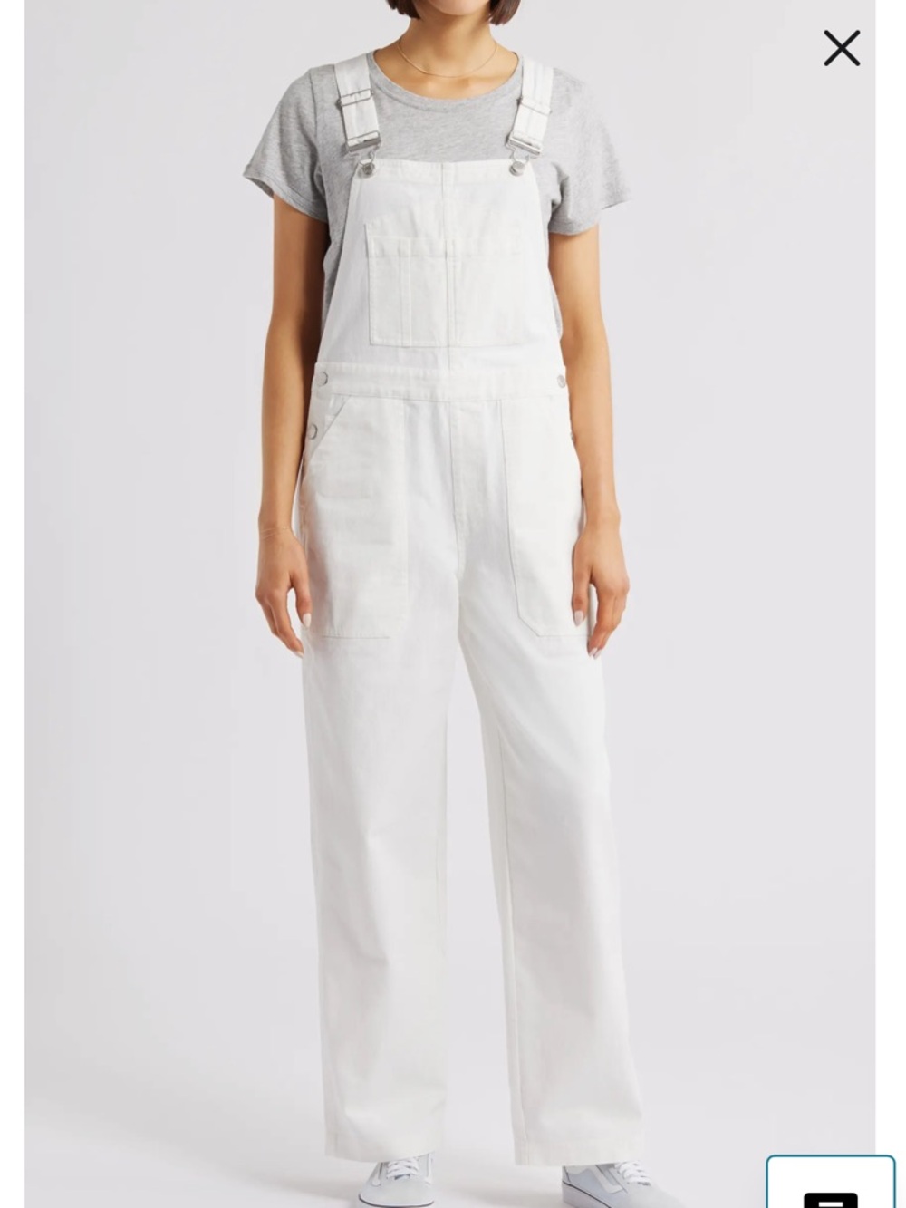 Alex Mill Lili White Denim Overalls - Straight Leg NWOT
